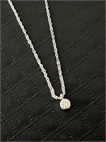 14k White Gold Diamond Pendant Necklace in Gift