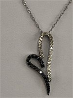 14 K white Gold Chain & Diamond Heart Pendant