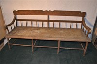 Early American Windsor settles bench