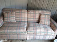 Plaid Couch w/ Matching Pillow (Rowe)