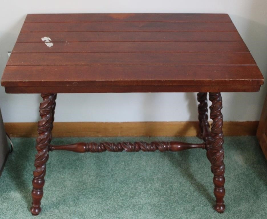 Hand Carved Walnut Side Table