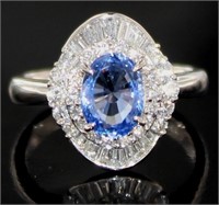 Platinum 2.31 ct GIA Sapphire & Diamond Ring