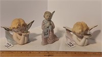 (3) Bisque Cupid Figurines.