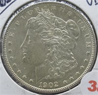 1902 UNC Morgan Silver Dollar.