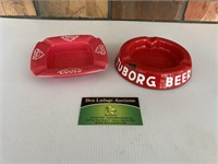 Coors and Tuborg Beer Ashtrays