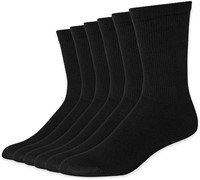 Mens Black Crew Socks, 12 pr