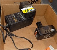 CRAFSTMAN  CHARGER AND TWO 18 VOLT  BATTERIES
