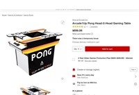 B7567  Arcade1Up Pong Head-2-Head Gaming Table