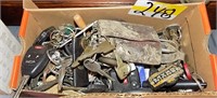 BOX LOT OF KEY FOBS AND MORE