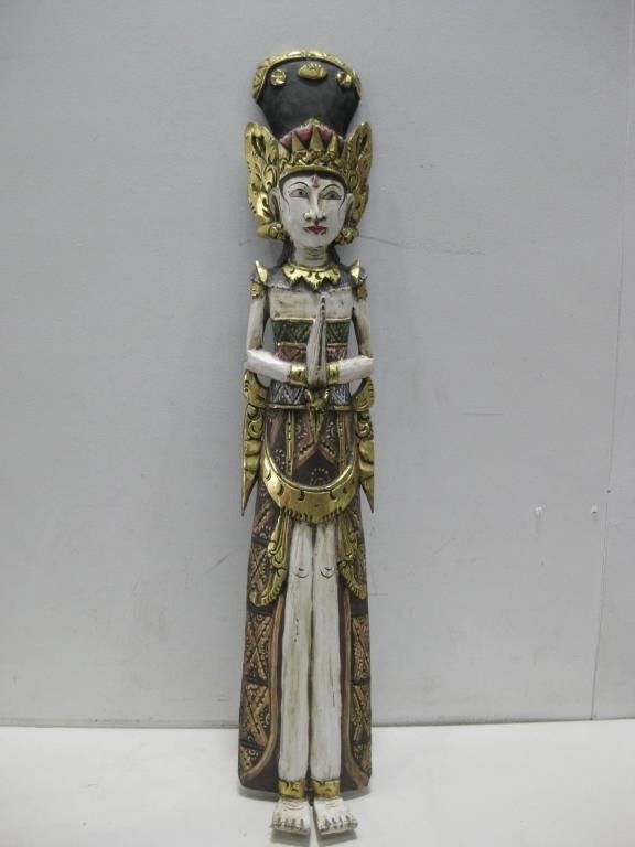 Hand Carved Wood Sculpture 41" Tall