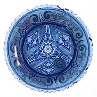 LEE/ROSE NO. 276 CUP PLATE, translucent blue with
