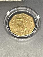 1859 California Gold Token, 50 cent size