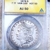 1878 Morgan Silver Dollar ANACS - AU50 "VAM-169"