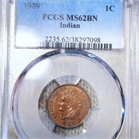 1909 Indian Head Penny PCGS - MS 62 BN