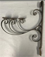 Wrought Iron Three Light Candle Sconce