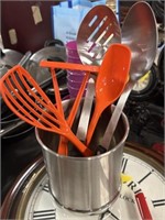 Kitchen utensils and holder