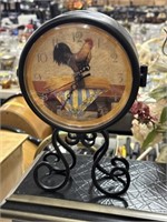 Black rooster clock