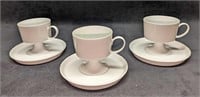 3 Retired Rosenthal China Footed Cup & Saucer Sets