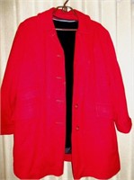 Vintage Red Wool Coat w/ Zip in Lining