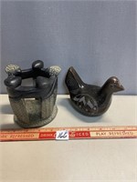 NEAT STONE CARVING INCLUDING BIRD & CANDLE STAND