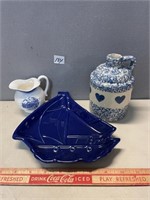 BLUE 7 WHITE HOME ACCENTS - 3 PIECES