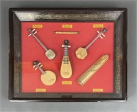 Shadow Box Of Miniature Chinese Instruments