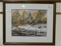 J. B. F. WATSON 1984 WATERCOLOUR STREAM