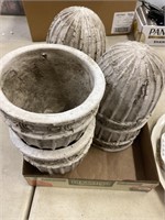 Six hanging terra-cotta planters. 7 inches wide 7