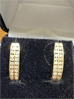 10KT Y/GOLD 36 DIAMOND S/POST EARRINGS