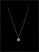 Stunning 14 K White Gold & Diamond Pendant