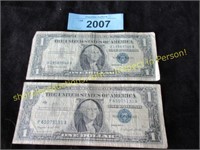 Silver certificate $1.00 bills