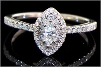 14kt Gold Marquise Cut 1/2 ct Diamond Ring