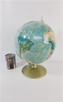 Globe terrestre moderne sur base métallique