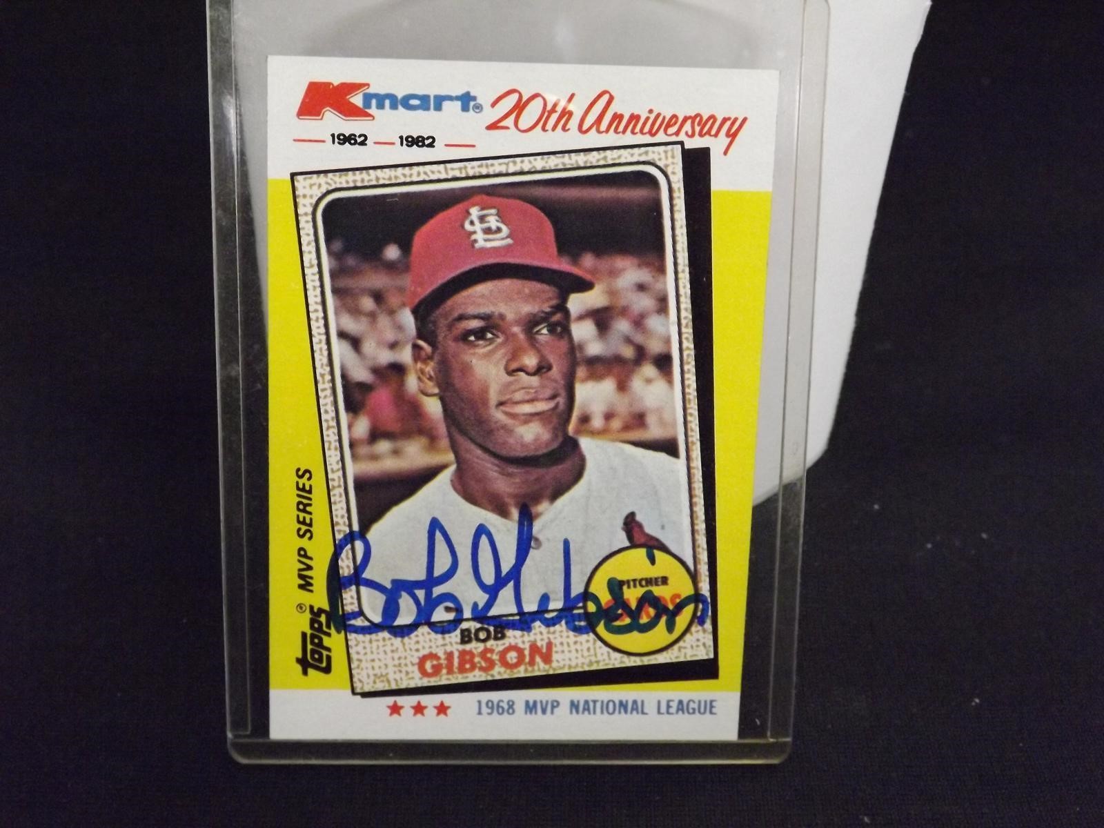 1982 TOPPS KMART BOB GIBSON AUTOGRAPH COA