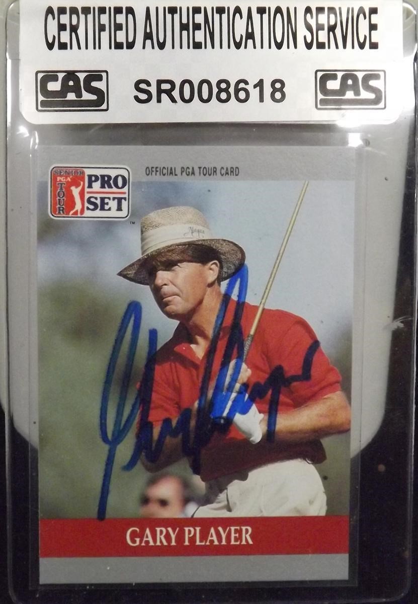 1990 PRO SET PGA GARY PLAYER AUTOGRAPH CAS