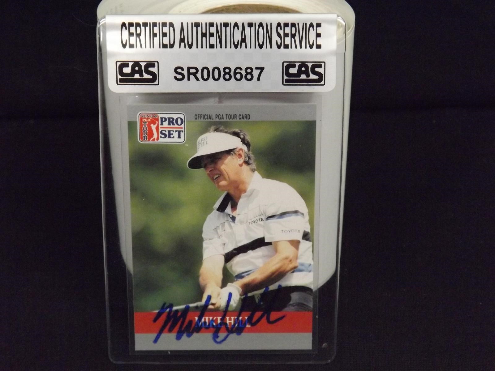 1990 PRO SET PGA MIKE HILL AUTOGRAPH CAS