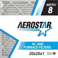 AEROSTAR 20X20X1 MERV 8 PLEATED AIR FILTER, MADE