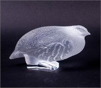 Lalique Crystal Falcon Sculpture Signed