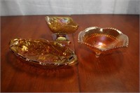 3 Pieces of Carnival Glass