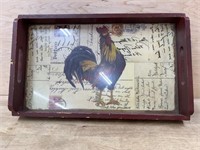 Rooster serving tray