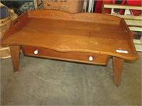 Hand Made Oak Coffee Table Double Side Drawer
