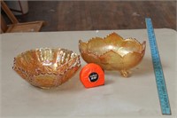 AMBER COLORED SERVING BOWLS