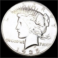1935-S Silver Peace Dollar NEARLY UNC