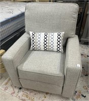 Gray Upholstered Power Reclining Chair
 swivel