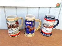 (3) Budweiser Steins