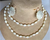 Mother of Pearl Necklace and Earrings