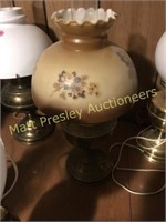 VINTAGE LAMP WITH HANDPAINTED SHADE