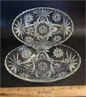 (2)PRESSED GLASS DISHES