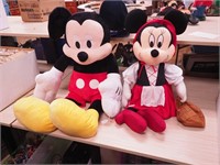 Mickey and Minnie Mouse plush figures; Mickey