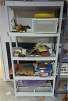 6' plastic shelf and contents